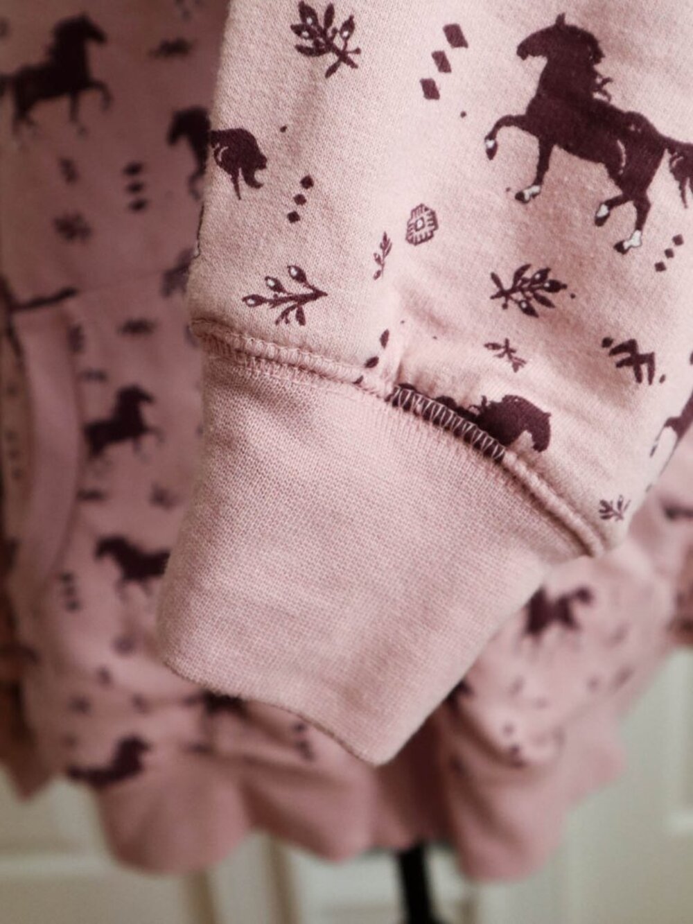 Blue Mountain Full Zip Fleece Lined Hoodie Sweatshirt Pink Horse Pattern Sz 2x - Picture 4 of 10